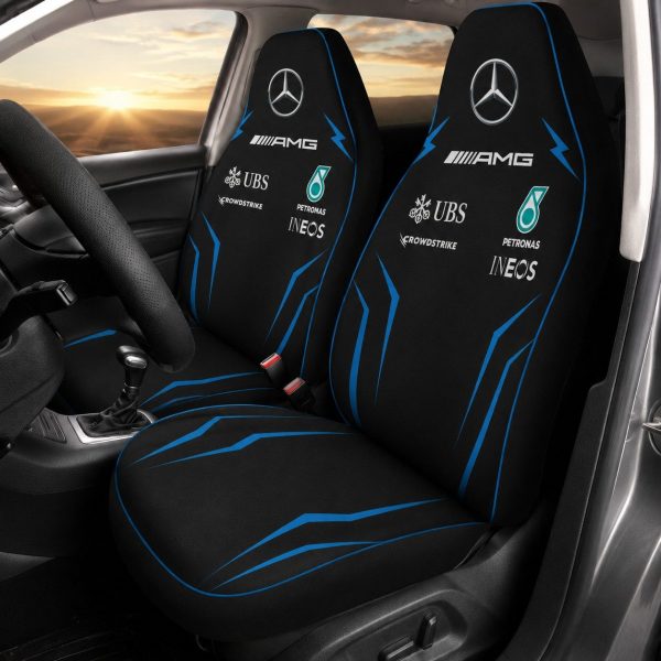 Black Blue AMG Petronas Racing Seat Belt Covers For Fans