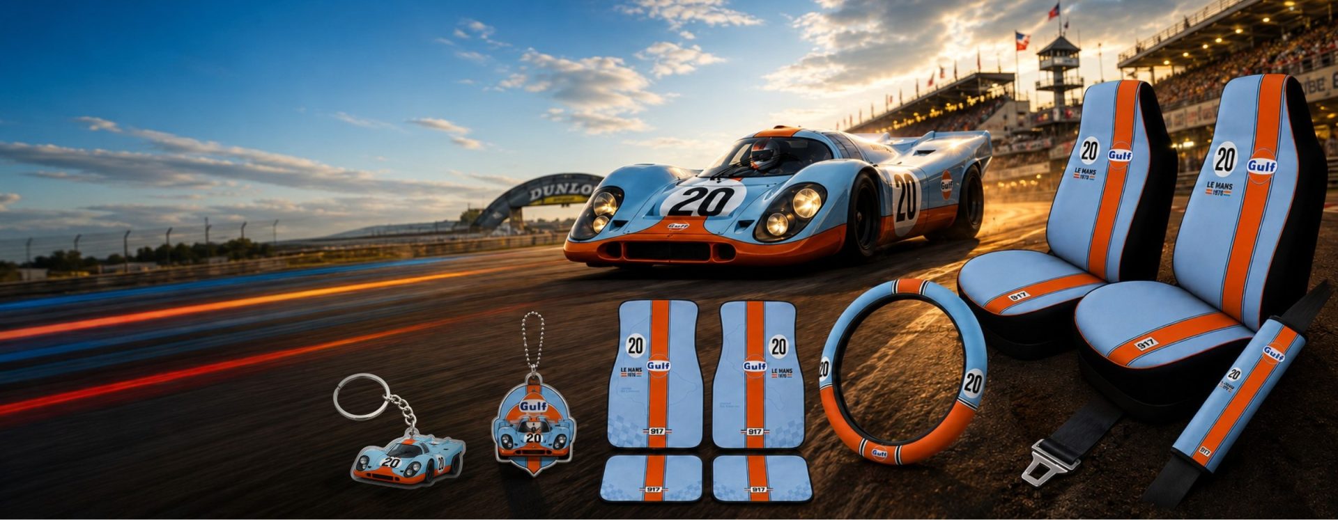 Gulf Steve McQueen Le Mans Porsh 917 Banner