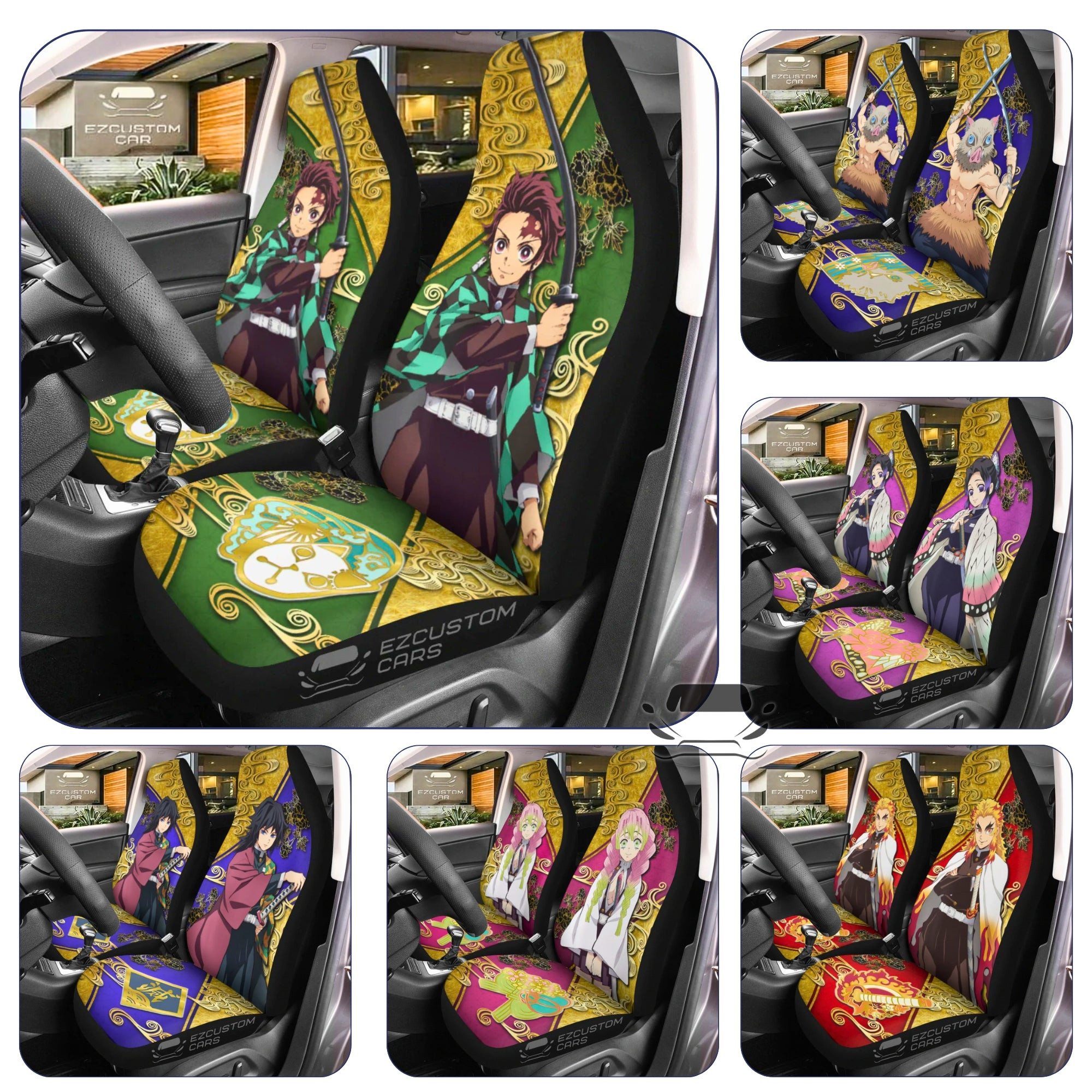Personalize Your Ride with Demon Slayer Car Seat Covers – Universal Fit for All Cars