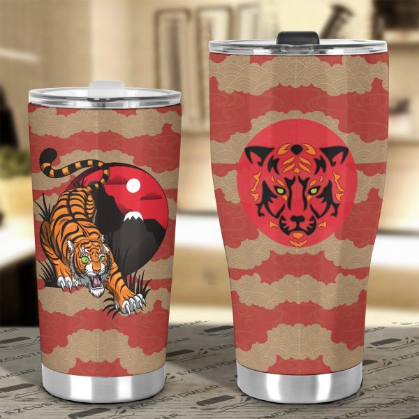 hidden tiger car tumbler cup custom tiger car accessories fbxk3
