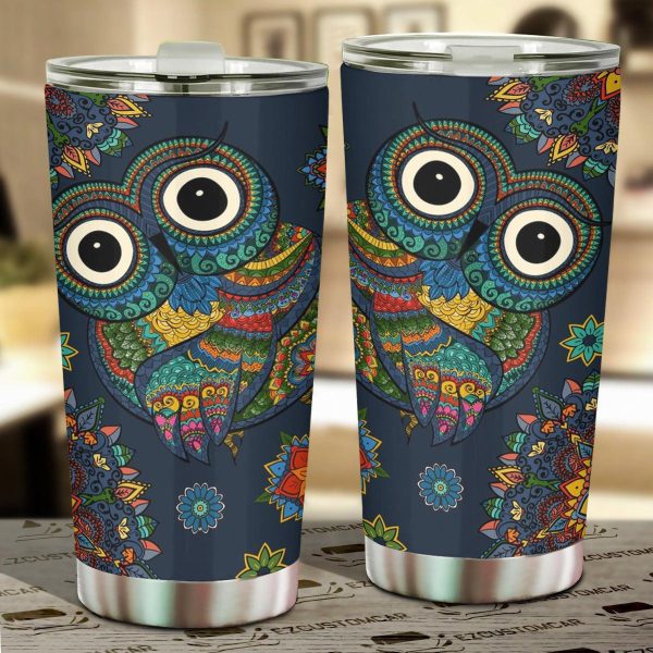 Dream Catcher Owl Car Tumbler Cup Custom Owl Car Accessories