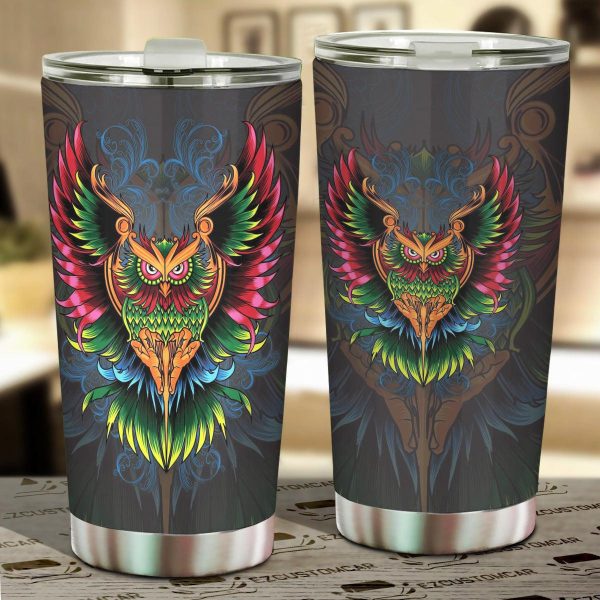 Dream Catcher Owl Car Tumbler Cup Custom Owl Car Accessories