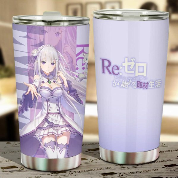 Emilia Re Zero Car Tumbler Cup Custom Anime Re:Zero Car Accessories