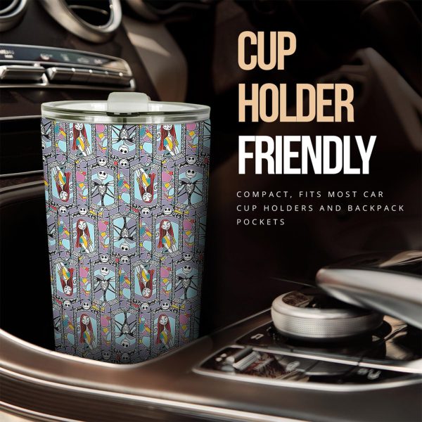 Halloween Car Accessories Custom Car Tumblers Cup Halloween Jack Sally Pattern