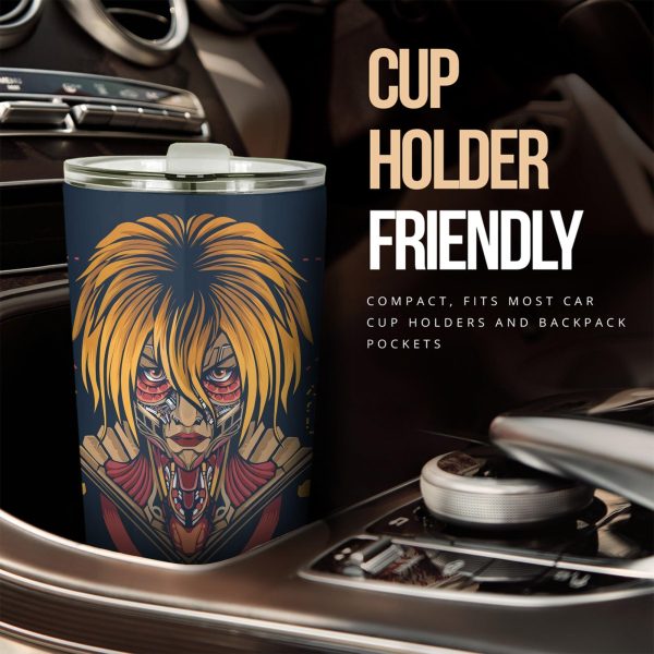 Attack on Titan Car Tumbler Cup Female Titan Mix Antique Artwork