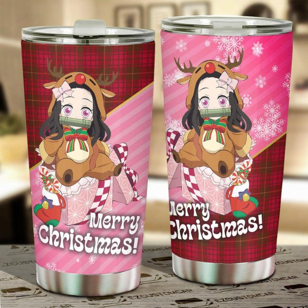 Demon Slayer Car Accessories Anime Car Tumblers Cup Nezuko Kamado Christmas