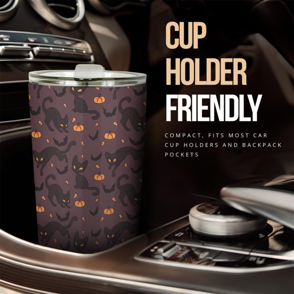 Halloween Car Accessories Custom Car Tumblers Cup Halloween Pattern Cat