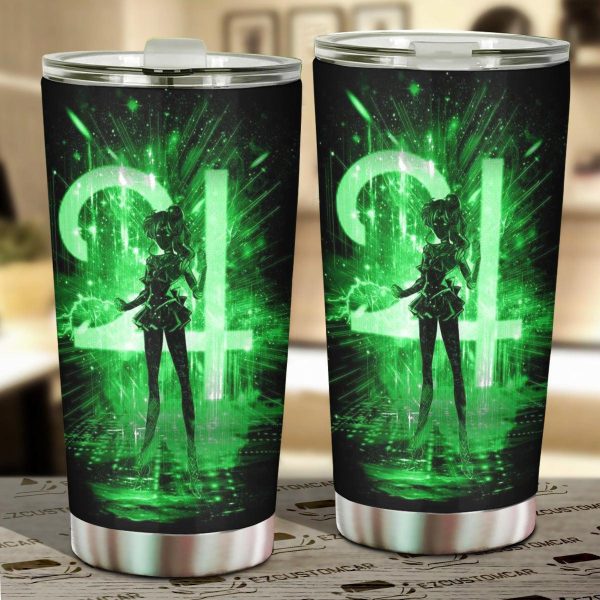 Sailor Moon Car Accessories Anime Car Tumblers Cup Sailor Jupiter and Symbol