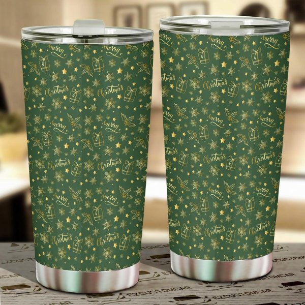 Christmas Car Accessories Custom Car Tumblers Cup Christmas Pattern Blue