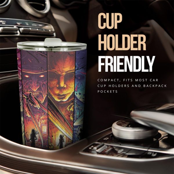 Halloween Car Accessories Custom Car Tumblers Cup Retro Horror Characters