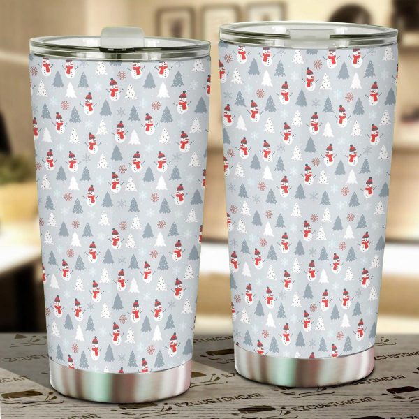 Christmas Car Accessories Custom Car Tumblers Cup Christmas Snowmen Pattern