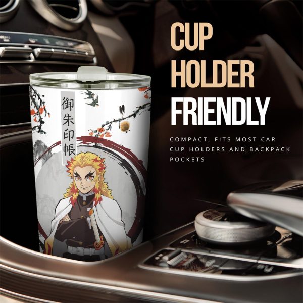 Demon Slayer Car Accessories Anime Car Tumblers Cup Kyojuro Rengoku Japanese Style
