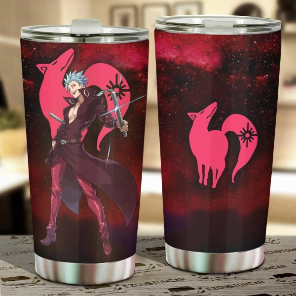 Ban Seven Deadly Sins Car Tumbler Cup Custom Anime Car Accessories