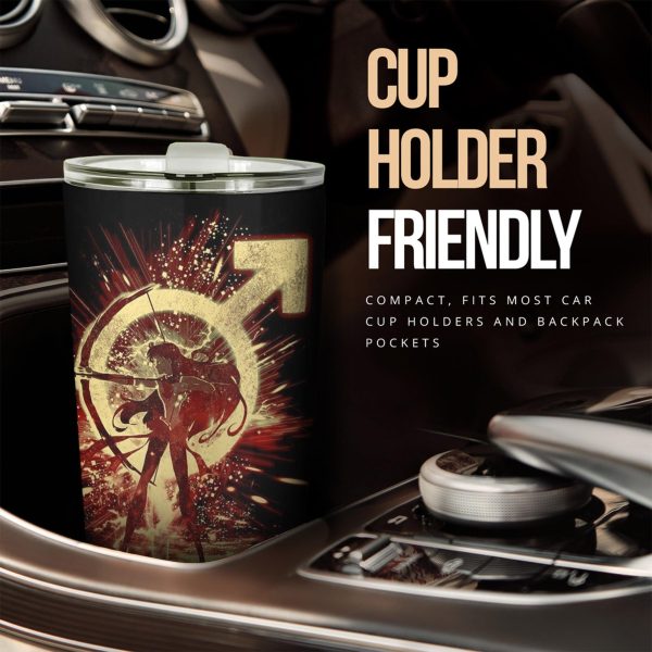 Sailor Moon Car Accessories Anime Car Tumblers Cup Sailor Mars and Symbol