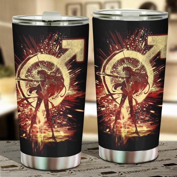 Sailor Moon Car Accessories Anime Car Tumblers Cup Sailor Mars and Symbol