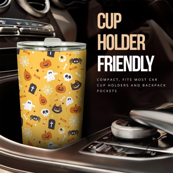 Halloween Car Accessories Custom Car Tumblers Cup Halloween Pattern Ghost, Skull, Pumpkin