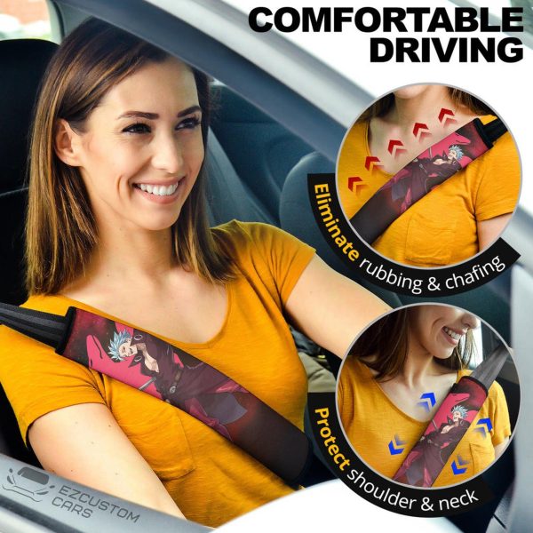 Ban Seven Deadly Sins Seat Belt Covers Custom Anime Car Accessories