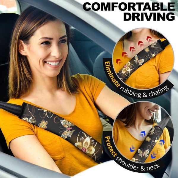 Flower Butterfly Seat Belt Covers Custom Butterfly Car Accessories