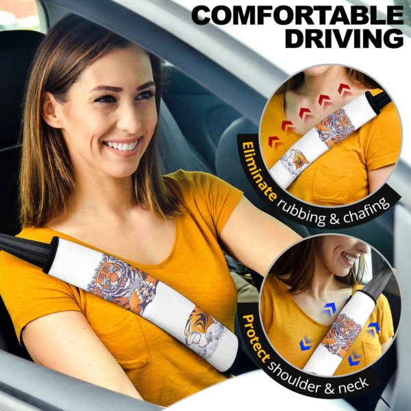 s Kull x Tiger Seat Belt Covers Custom Tiger Car Accessories