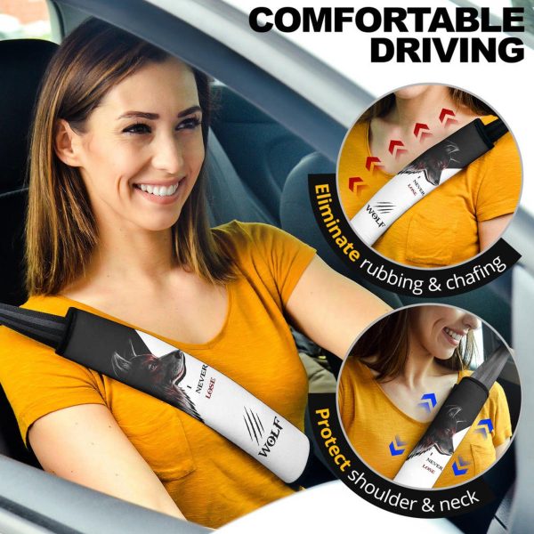 Wolf Seat Belt Covers Custom Quotes I Never Lose Animal Car Accessories