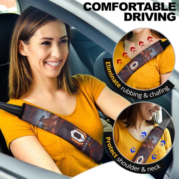 Cerberus Warden of the Underworld Seat Belt Covers Custom Cerberus Car Accessories
