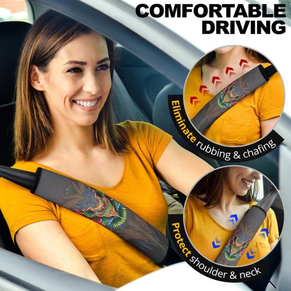 Colourful Owl Seat Belt Covers Custom Owl Car Accessories