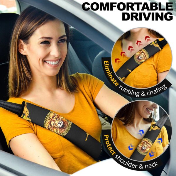 Pattern x Lion Seat Belt Covers Custom Lion Car Accessories