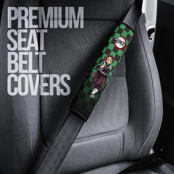 Tanjiro Kamado Demon Slayer Seat Belt Covers Custom Anime Car Accessories