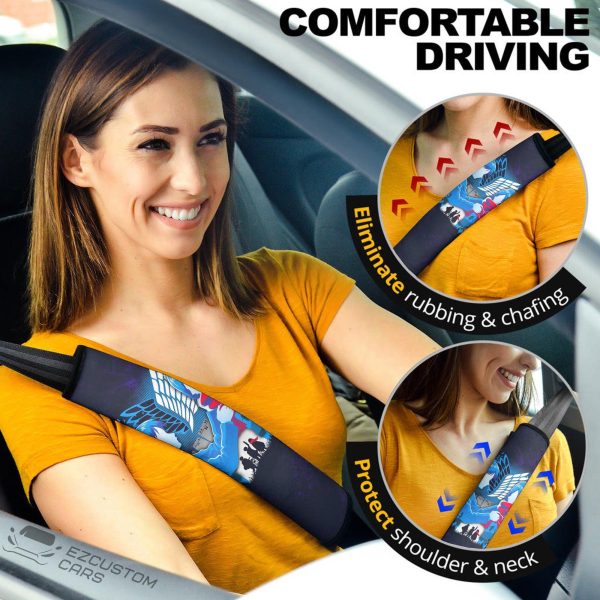 Attack on Titan Seat Belt Covers Eren Yeager And Mikasa Love