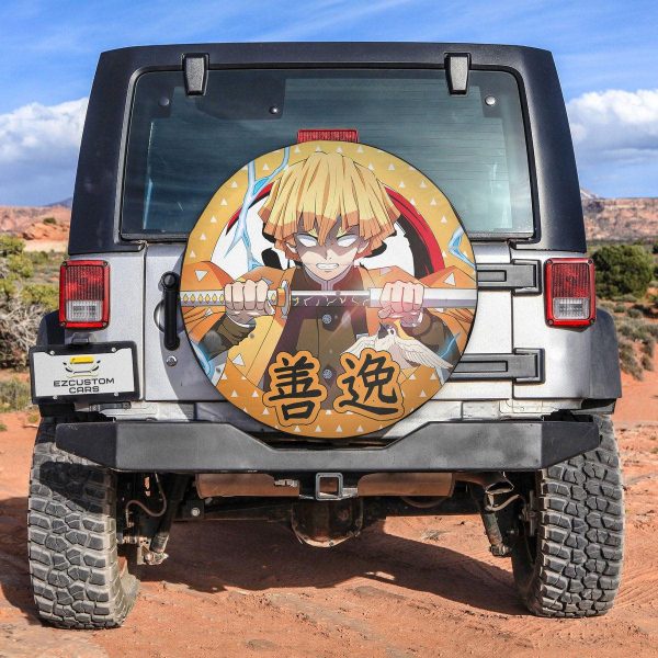 Zenitsu Agatsuma Spare Tire Cover Custom Demon Slayer Anime Car Accessories