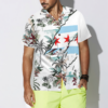 Navy Chicago Tropical Palm Island Men Hawaiian Shirt 4