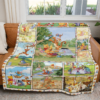 happy fall pooh and friends fleece blanket for bedding decor vcgey