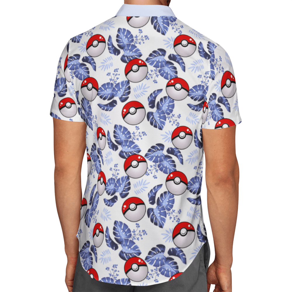 Pokemon Ball Summer Custom Button Up Hawaiian Shirt