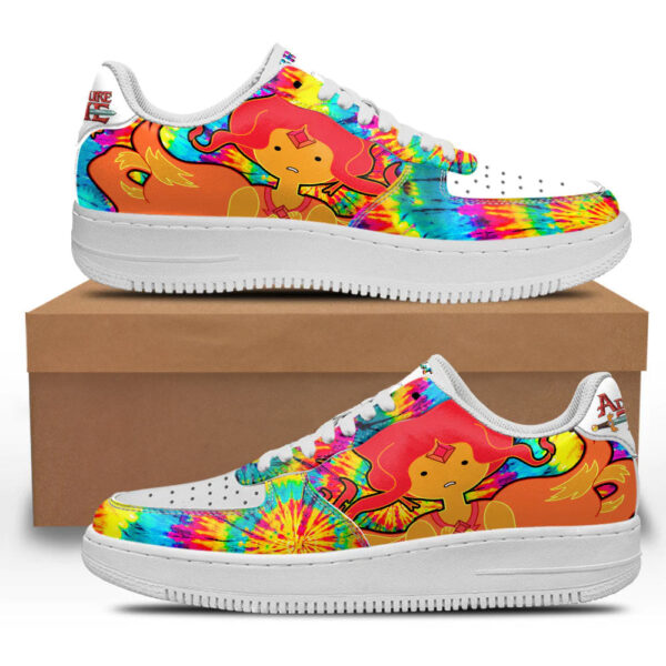 Adventure Time Fire Princess Rainbow Sneakers Custom Tie Dye Style