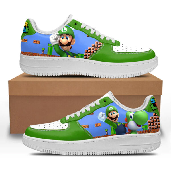 Luigi Super Mario Sneakers Custom For Gamer Shoes