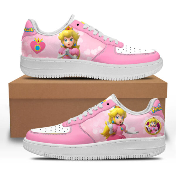 Princess Peach Super Mario Sneakers Custom For Gamer Shoes