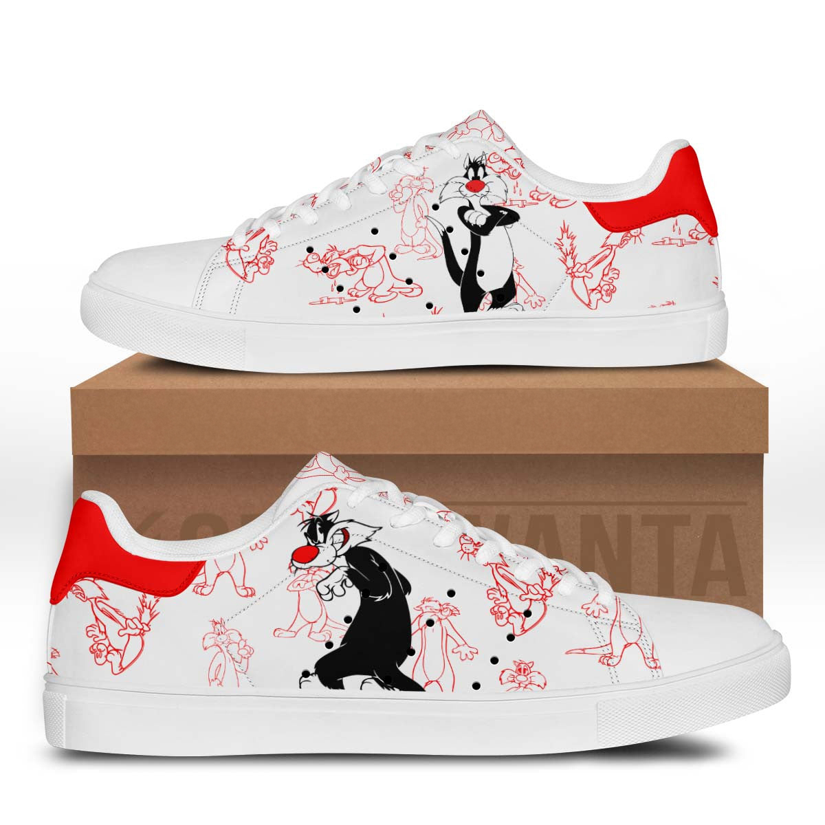 Sylvester the Cat Stan Shoes Custom Looney Tunes Cartoon Shoes