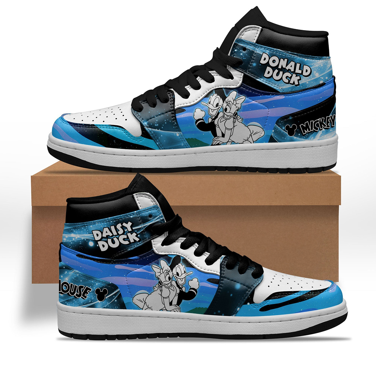 Daisy and Donald Silhouette Shoes Custom For Fans Sneakers