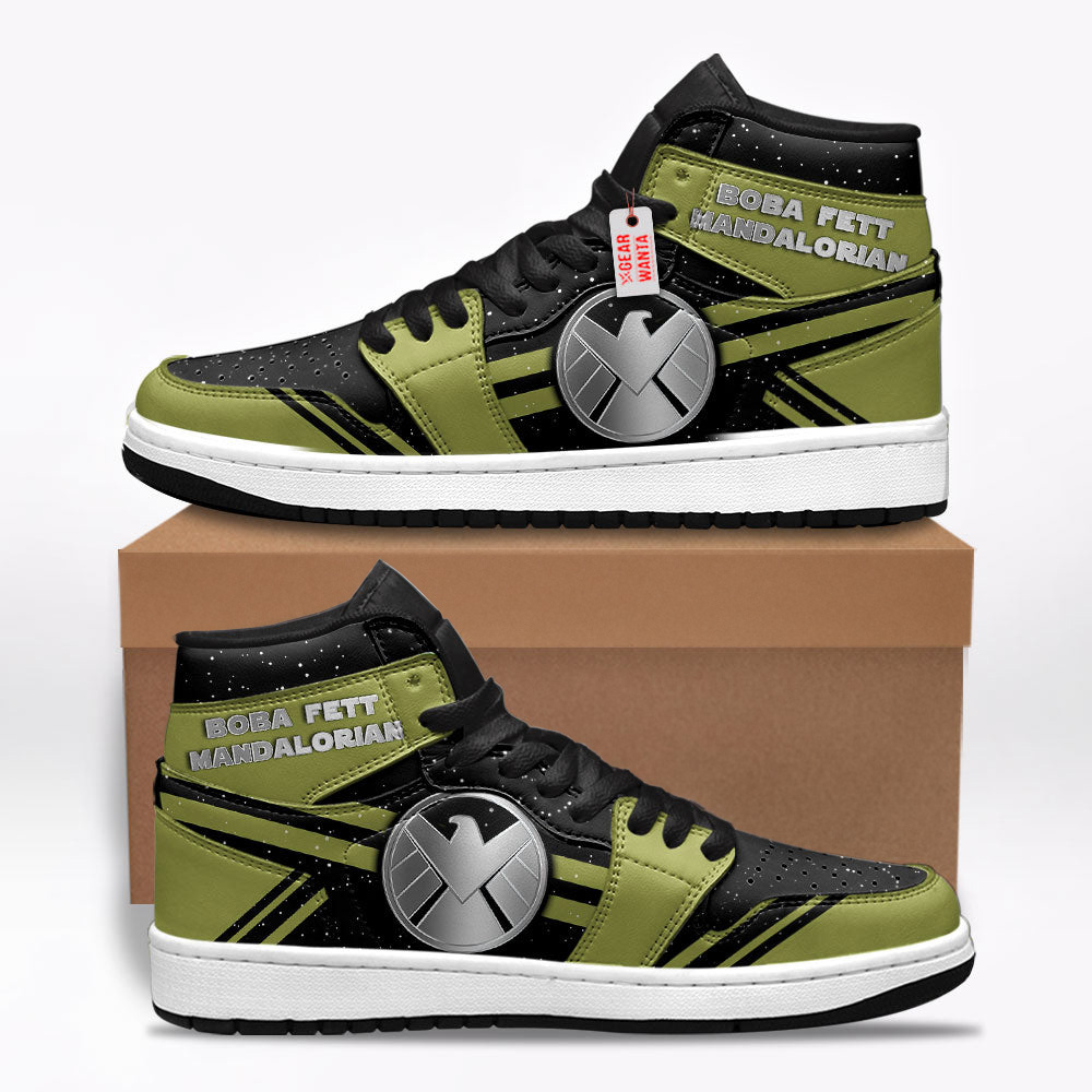 Boba Fett Mandalorian Star Wars Symbol Shoes Custom