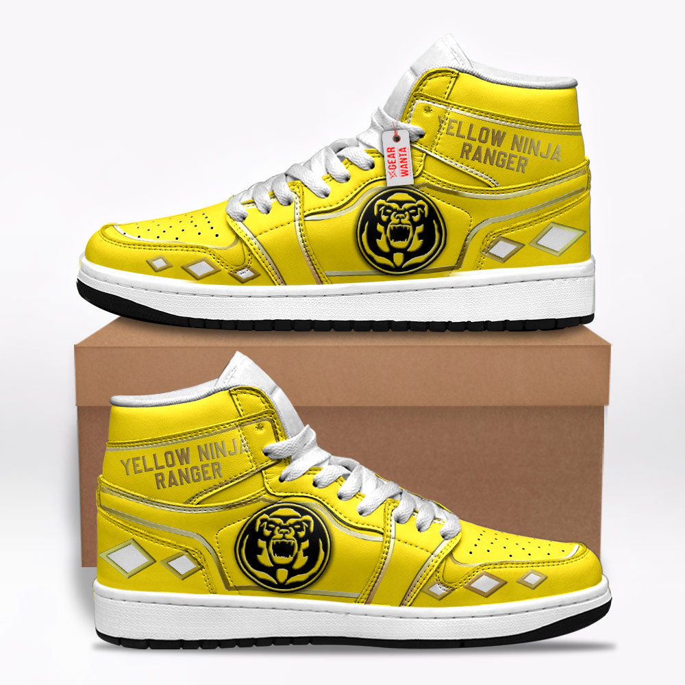 Ninja Yellow Ranger Mighty Morphin Shoes Custom Sneakers