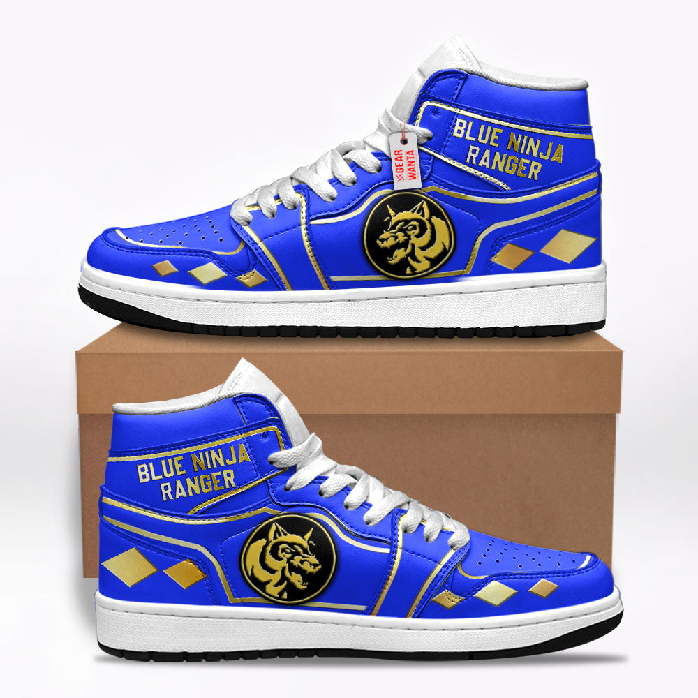 Ninja Blue Ranger Mighty Morphin Shoes Custom Sneakers