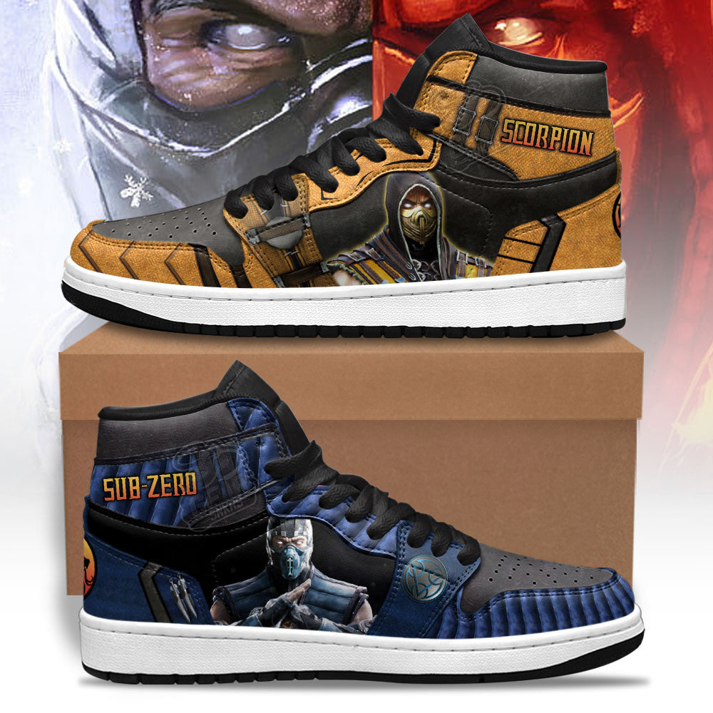 Mortal Kombat Sneakers Scorpion vs Sub-zero Shoes Custom For Fans