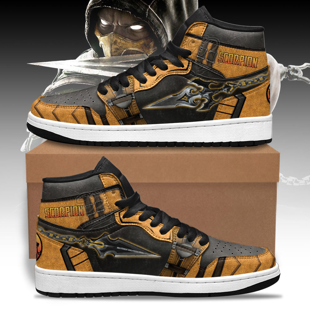 Mortal Kombat Sneakers Scorpion Kunai Shoes Custom For Fans