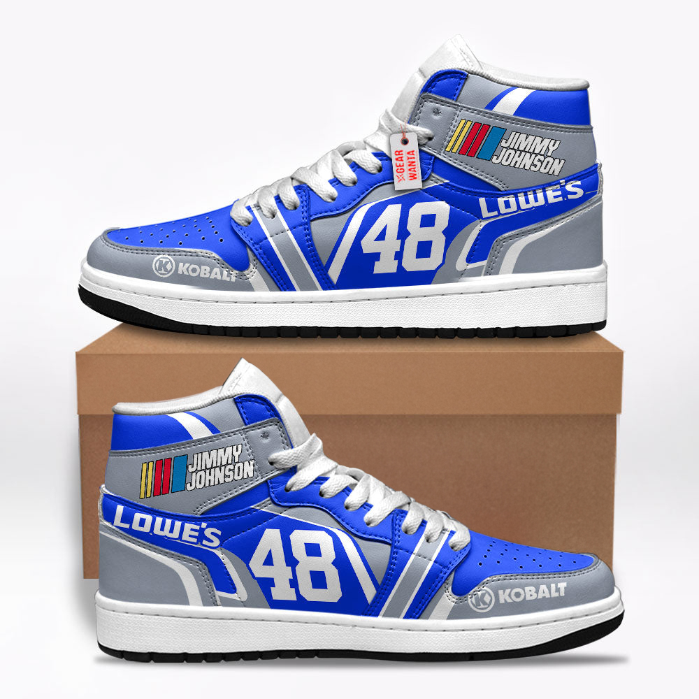 Jimmie Johnson Lowes Shoes Custom Lowe’s #48 Cars Race Sneakers