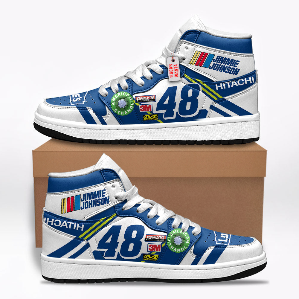 Jimmie Johnson Shoes Custom #48 Cars Race Sneakers