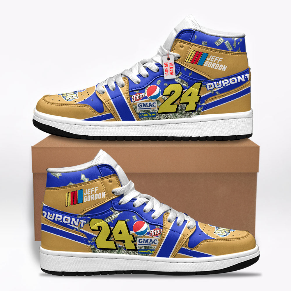 Jeff Gordon Shoes Custom DuPont #24 Cars Race Sneakers