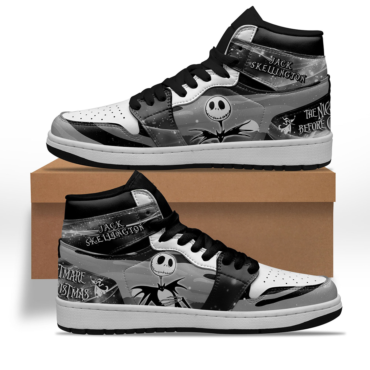 Jack Skellington Characters Silhouette Shoes Custom