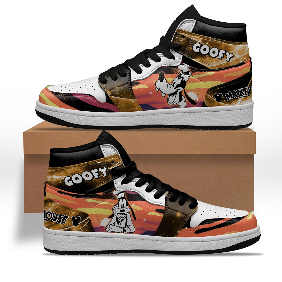 Goofy Characters Silhouette Shoes Custom