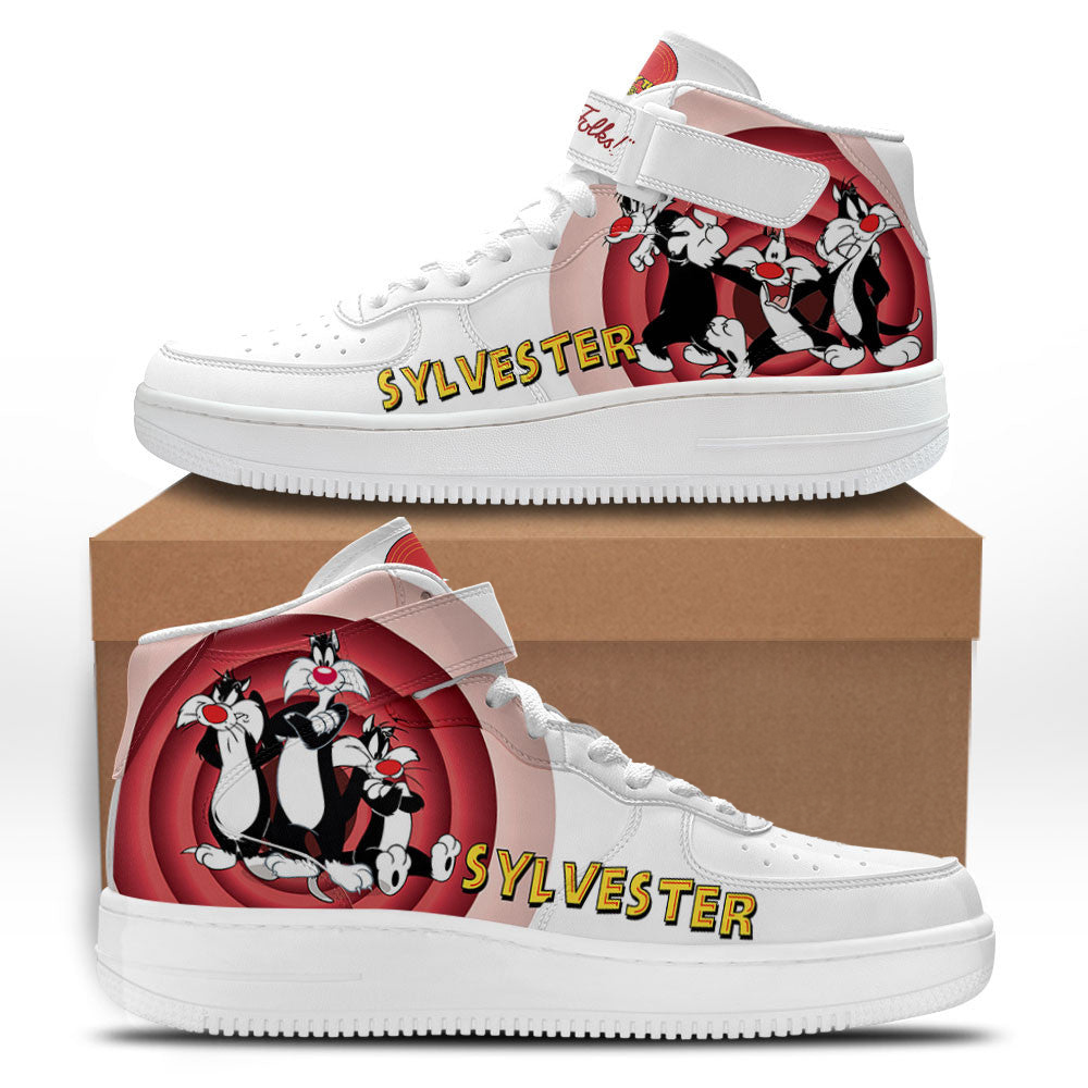 Sylvester James Pussycat Mid Shoes Custom Looney Tunes Sneakers