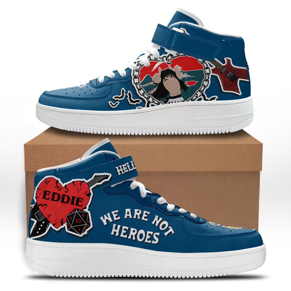 Stranger Things Eddie Munson Sneakers Custom Hero Mid Shoes